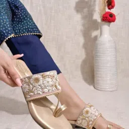 Shoetopia Kids Gold Toe Ring Sandals-picture-29