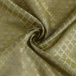 Fabindia Home Rabia Green & Gold Cotton 5 ft Window Curtain image 2