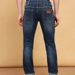 Wrangler Dark Blue Slim Fit Distressed Jeans image 2