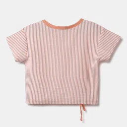 United Colors of Benetton Kids White & Orange Striped Top image 2