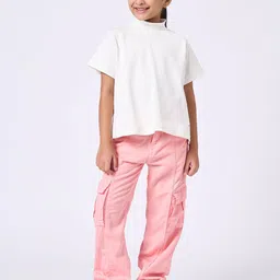 Ed-a-Mamma Girls Solid High Neck Pure Cotton T-shirt-image-94
