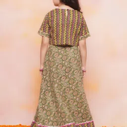 AJ Dezines Kids Multicolor Printed Lehenga with Choli image 2