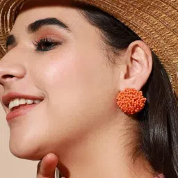 Sohi Gold Plated Designer Stone Party Stud For Women image 2