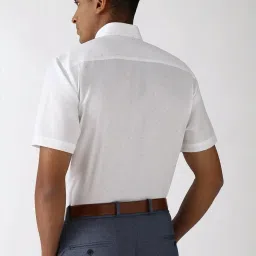 Peter England White Cotton Regular Fit Printed Shirt image 2