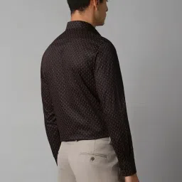 Louis Philippe Black Cotton Regular Fit Printed Shirt image 2