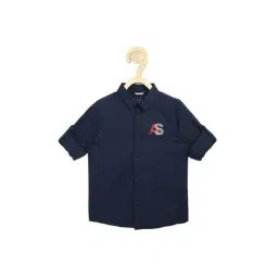 Allen Solly Junior Boys Navy Solid Shirt-picture-39
