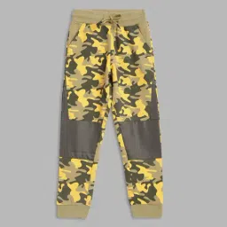 Blue Giraffe Kids Olive Camouflage Print Joggers-picture-10