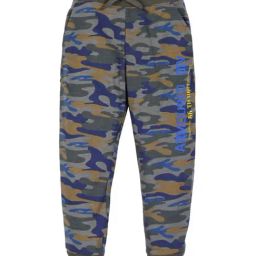 Plum Tree Kids Green & Blue Cotton Camouflage Joggers-picture-12