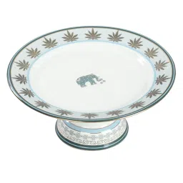 India Circus White Bone China Cake Stand With Accented and 22 Carat Gold Each With Gift Premium Box image 2