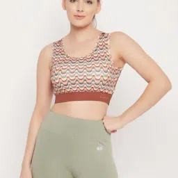 Clovia Multicolor Polyester Printed Full Coverage Sports Bra-picture-18