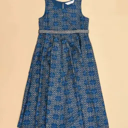 Akkriti by Pantaloons Kids Blue Printed Dress image 2