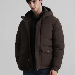Jack & Jones Dark Brown Regular Fit Hooded Jacket image 2
