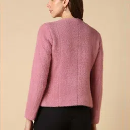 Allen Solly Pink Textured Pattern Formal Jacket image 2