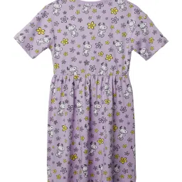 The Souled Store Kids Purple Cotton Printed Dress image 2