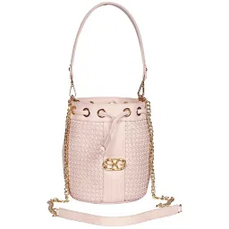 Saint G Pink Textured Medium Bucket Bag image 2