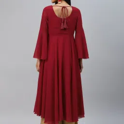 Poshak Hub Maroon Embellished Anarkali Kurta image 2