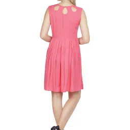 PATRORNA Pink Regular Fit & Flare Dress image 2