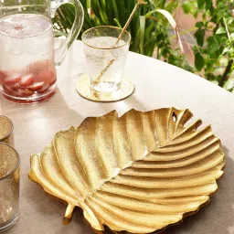 Pure Home and Living Gold Aluminium Textured Decorative Platters image 2