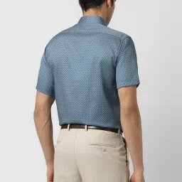 Van Heusen Blue Cotton Regular Fit Printed Shirt image 2