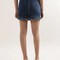 Elle Mid Blue Circular Denim Mini Skirt image 2