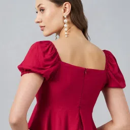 Rare Maroon Peplum Top image 2