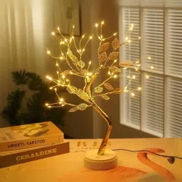 Xergy 20 inch Tabletop Bonsai Tree Light with 24 Golden Leaf Spirit Tree Lamp (Warm white) image 2