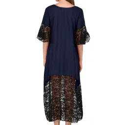 PATRORNA Navy & Black Lace Midi Dress image 2