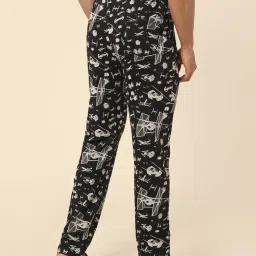Ajile by Pantaloons Carbon Black Cotton Regular Fit Printed Nightwear Pyjamas image 2