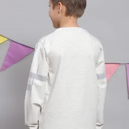 Monte Carlo Kids Grey Melange Printed Full Sleeves T-Shirt image 2