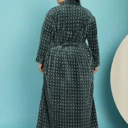 Secret Wish Green Printed Plus Size Nighty image 2