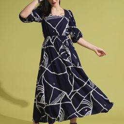 Globus Printed Puff Sleeve Maxi Dress-picture-30