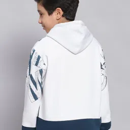 Monte Carlo Kids White & Teal Printed Full Sleeves Sweatshirt image 2