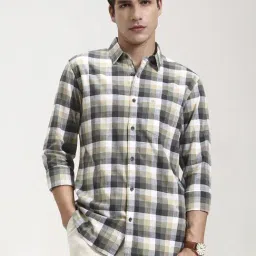 JadeBlue Multicolor Cotton Slim Fit Checked Shirt-picture-45
