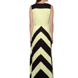 PATRORNA Cream & Black Color-Block Gown image 2