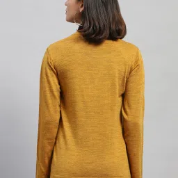 Monte Carlo Mustard Wool Self Design Cardigan image 2