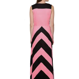 PATRORNA Pink & Black Color-Block Gown image 2