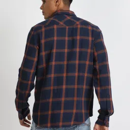 Lee Navy Cotton Regular Fit Checks Shirt image 2