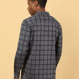Wrangler Charcoal Black Cotton Regular Fit Checks Shirt image 2