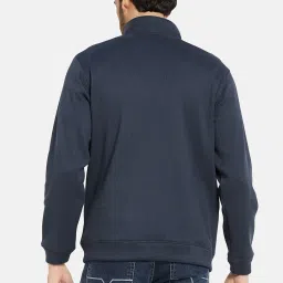 Octave Navy Regular Fit High Neck Sweatshirt image 2