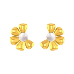 P.C. Chandra Jewellers 22k Yellow Gold Dainty with Half Floral Design From Goldlites Collection Stud Earrings for Women & Girls-image-60