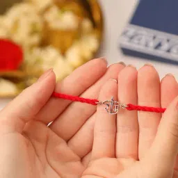 Zavya Ram Inscription Oxidised 925 Sterling Silver Thread Rakhi-picture-44