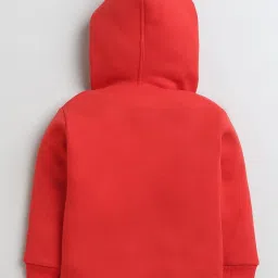 Bumzee Boys Red & Black Printed Full Sleeves Hoodie with Joggers image 2