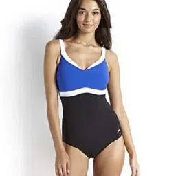 Speedo Black & Blue Color-Block Swimwear-image-8