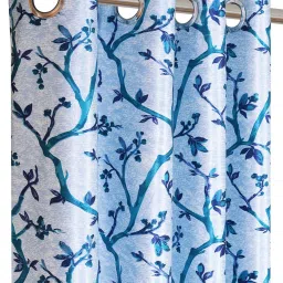 Romee Blue Polyester Floral Curtains and Sheers image 2
