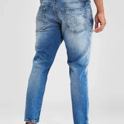 Spykar Blue Slim Fit Distressed Jeans image 2