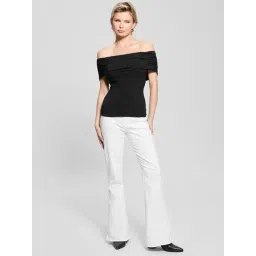 Guess White Cotton Blend Solid Jeans image 4