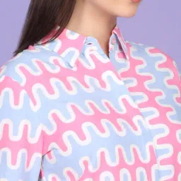Sweet Dreams Pink Rayon Geometric Pyjama Set image 5