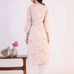 W Pink Floral Kurta image 2