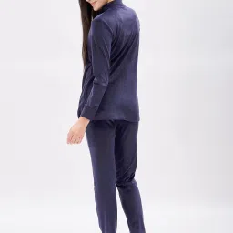 Sweet Dreams Navy Fleece Solid Pyjama Set image 2