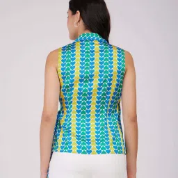 Fablestreet Blue & Yellow Printed Wrap Top image 2